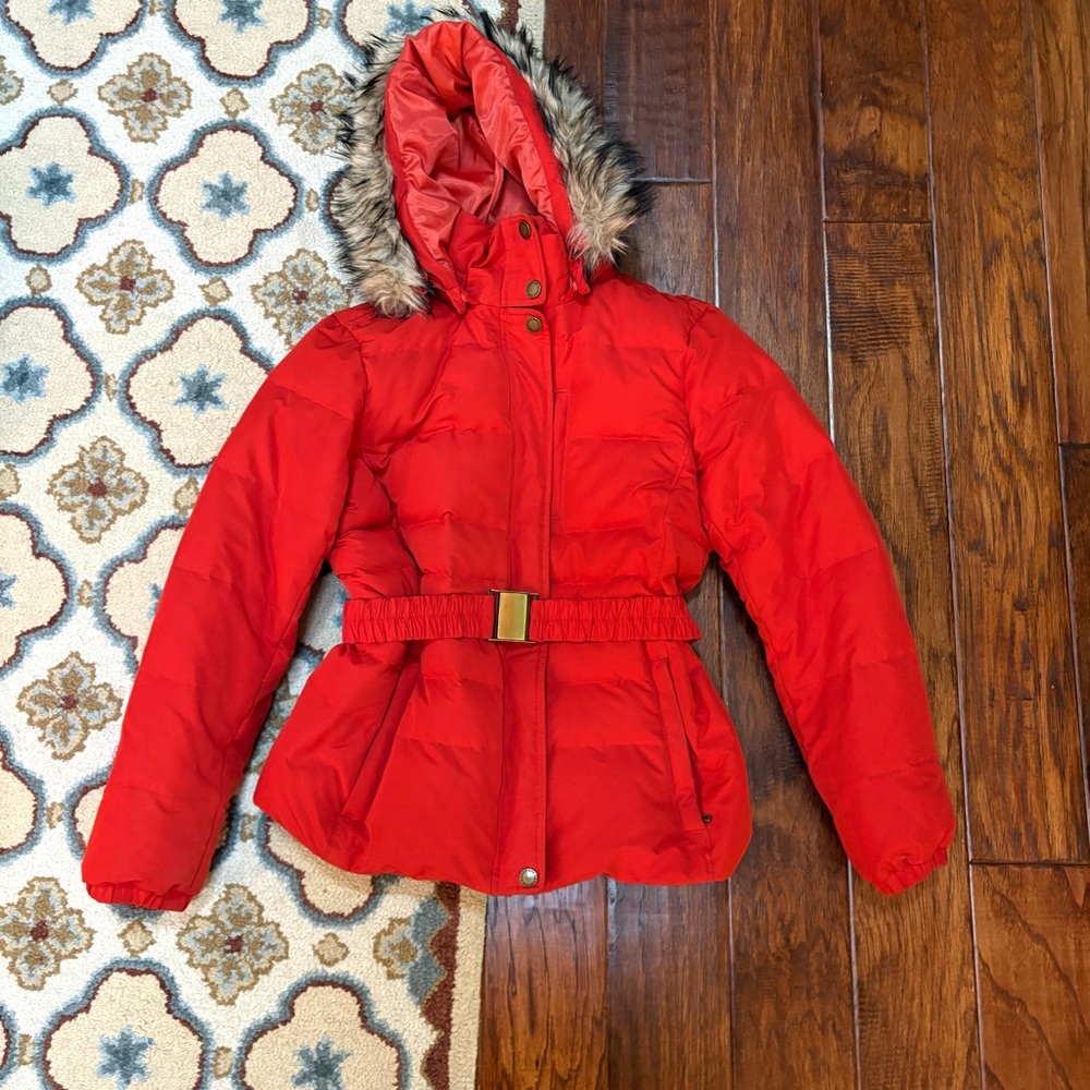 Tomato red down puffer jacket